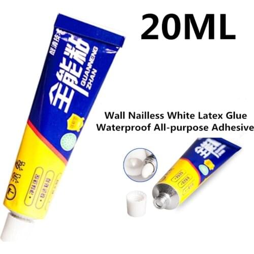 20ml Nailless Liquid White Latex Glue Super Strong Fast Dry Mirror Glass Metal Rubber Wood Stick Waterproof All-purpose Adhesive