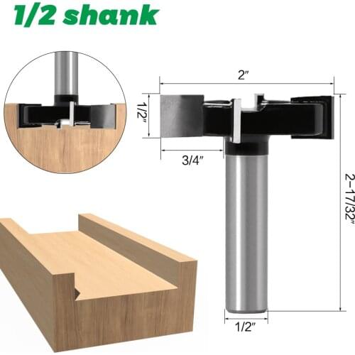 1/2" 12.7mm Shank 4 Cutting Edge T-Slot Router Bit YG6 Carbide Steel Woodworking End Milling Cutter
