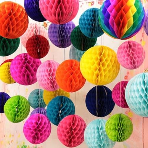 10-35CM Colorful Decorative Tissue Paper Honeycomb Balls Flower Pastel Holiday Wedding Birthday Party Decoration DIY Supplies