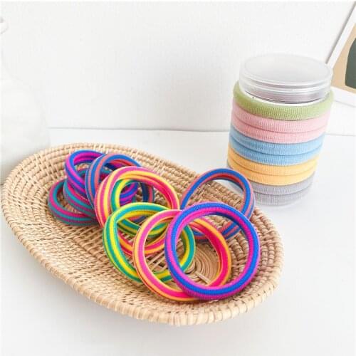 20PCS Women Girls Hair Bands 5CM Colorful Elastic Rubber Band Headband Ponytail Holder Scrunchies Hair Accessories Gum for Hair