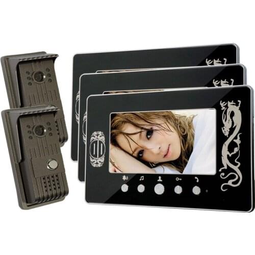 2V3 7 Inch LCD Monitor Wired Video Door Phone Intercom System