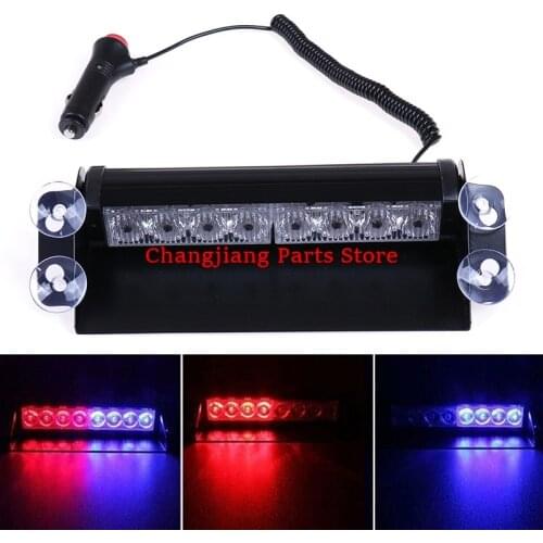 8 LED Car Truck Emergency Flasher Dash Strobe Warning Light 12V Day Running Flash Led Police Lights Red Blue 1PC