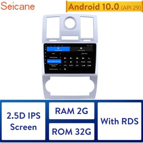 Seicane Android 10.0 2DIN 2GB RAM Car Head Unit Radio Audio GPS Multimedia Player For Chrysler Aspen 300C 2004 2005 2006-2008