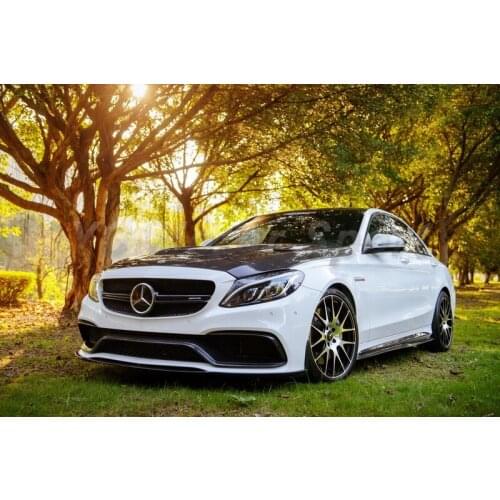 Car Accessories Carbon Fiber Front Bumper Lip Fit For 2015-2016 MB W205 C63 OE Front Bumper Middel Upper Insert Lip
