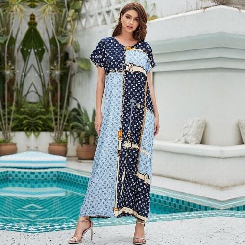 Caftan Marocain Abaya Dubai Turkey Islam Muslim Hijab o-neck Dress African Dresses For Women Robe Arabe Musulman Djellaba Femme
