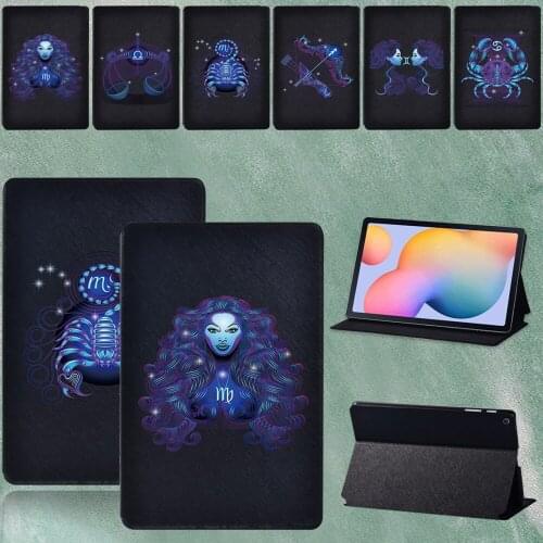 Case for Samsung Galaxy Tab S6 Lite P610 P615 2020 10.4 Inch Zodiac Series Pattern Tablet Stand Cover Case + Free Stylus
