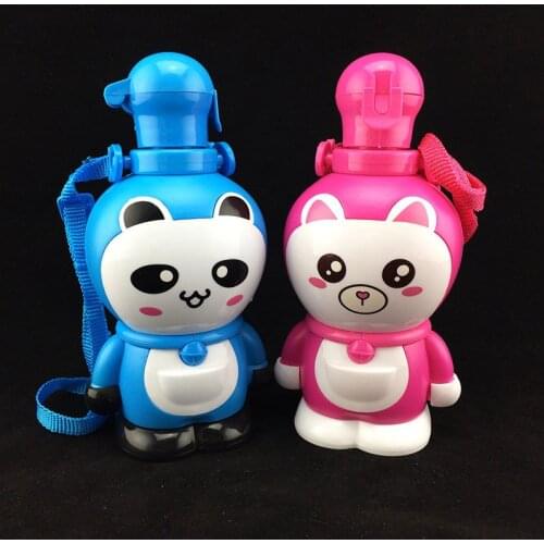 Baby Feeding Cup with Straws Panda Shape Water Cups Cartoon Leakproof Water Bottles Outdoor Kids Training Drinking Tool