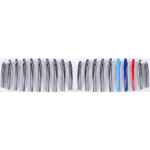 For BMW 2 Series 218i Sport Model F45 f46 2015-2017 Car Accessories ABS Polish Silver Front Grill Strips 20 Pcs
