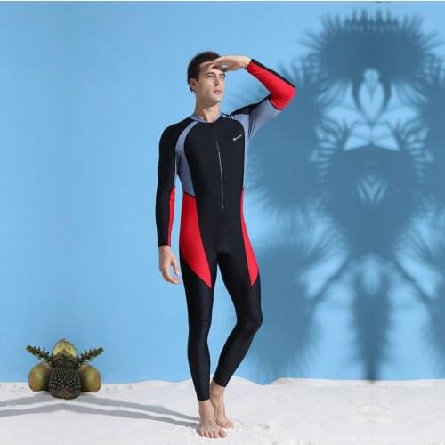 Mens Wetsuit One-piece Swimsuit Anti-UV Anti-Jellyfish Beachwear Surfing Wetsuit Men Quick Dry Breathable Elasticity Swimwear