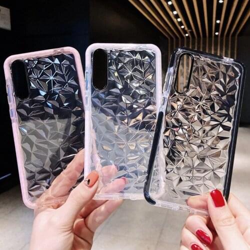 Dual Layers Diamond Pattern Shockproof Case For Huawei P20 P30 Lite Pro P30 Lite Thicken Double Colors Soft TPU Cover