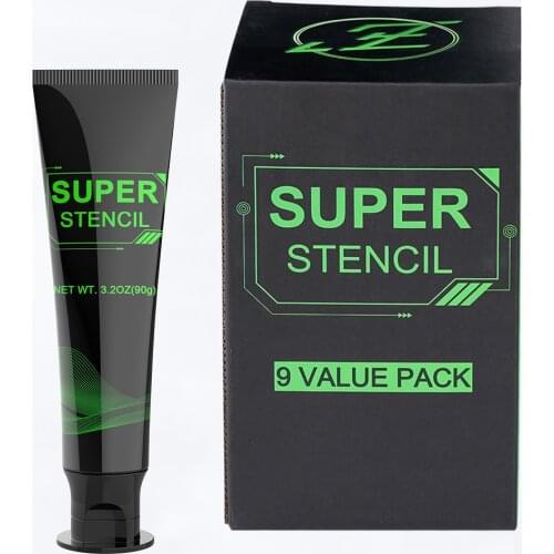 EZ Super Stencil Gel Long Lasting Tattoo Transfer Solution 3.2 OZ Plastic Tube Packaging for Studio Supply 1/9 Pcs/Box