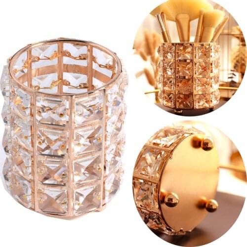 Crystal Storage Bucket Makeup Brush Storage Bucket Makeup Bucket Tool Storage Tube Desktop Decoration Bucket Makeup Box