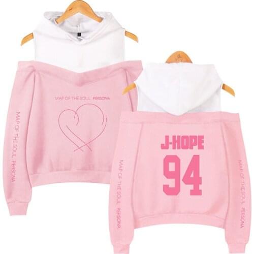Map of the soul persona Sweatshirt Hoodie JIMIN RM JUNG KOOK Women Off Shoulder Hoodies Present For Youth Girls