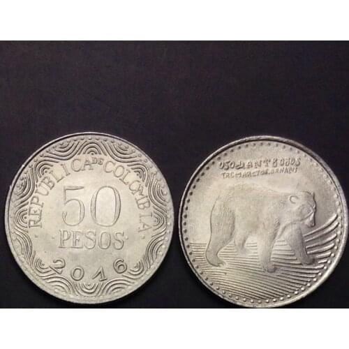Colombian 50 pesos not in circulation 2016 100% Real Unc Genuine Original Coins Collection Coin