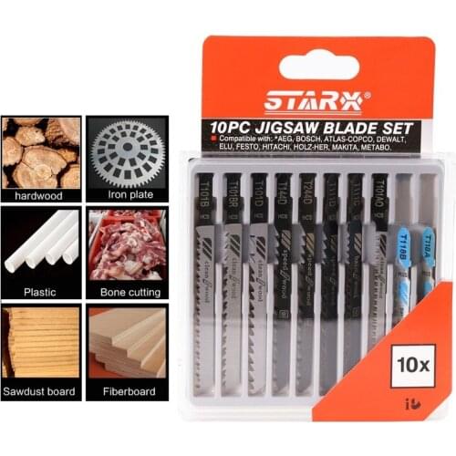 10PC T118A T118B T101AO T111C T111D T244D T144D T101D T101BR T101B Curved saw blade Jigsaw Blades for Cutting Plastic Metal Wood