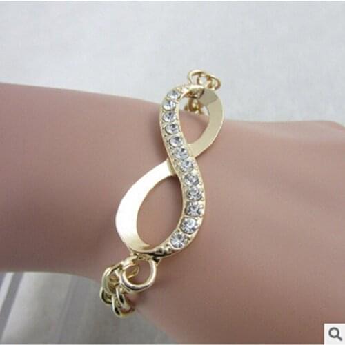 Hot Bracelet Gold Silver CZ Infinity Bracelets for Women Men Friendship Bracelets