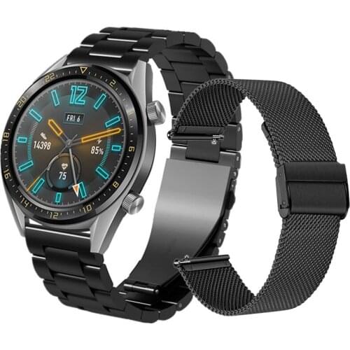 Metal Strap For Huawei Watch GT/GT2 46MM Honor Magic 2 Smart Band Bracelet Stainless Straps For TicWatch Pro Wristband Correa