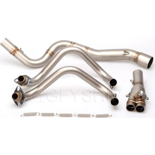 Motorcycle Exhaust Pipe Muffler Middle and Front Link Pipe System For Kawasaki Ninja 250r Ninja 300 2013 to 2016 Z250 Slip on