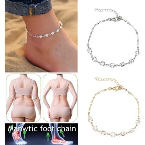 Fashion Crystal Bracelet Gold and Silver Weight Loss Magnet Magnetic Therapy Bracelet Weight Loss Products Slimming Health 1PCS