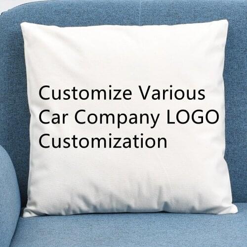 Customized Car/Company LOGO Pattern Soft Short Plush Cushion Cover Pillowcase Home Sofa Car Decoration Pillowcase45X45Cm