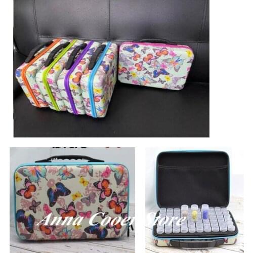 New 60 Bottles diamond mosaic drill Carry Case Diamond Painting drill Container Storage Bag Box Diamond Embroidery Tools Handbag