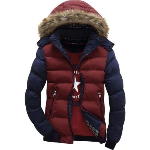 Cotton-padded Hooded Design Men Parka Size M-3XL Casual & Fit Mens Winter Jacket Stand Collar Thick Man Jacket Manteau Homme