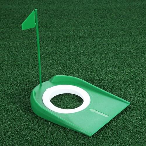 Indoor Outdoor Plastic Golf Putting Trainer Cup Practice Aids with Adjustable Hole Flag Home Yard Putter Green Golf Training Aid