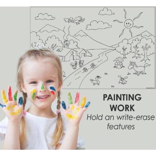 Practicpaper Painting Paper Child Educational Drawing Kids Learning Self-adhesive Sheet Cleanable Writeable Board For Children