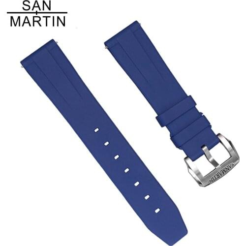 San Martin Rubber Strap Watch Parts 20mm 22mm Waterproof High Quality Wrist Strap Watch Band Watch Accessories