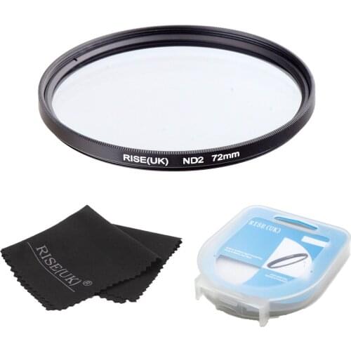 RISE(UK) 72 mm Neutral Density ND2 Filter FOR ALL Camera lens +case +gift