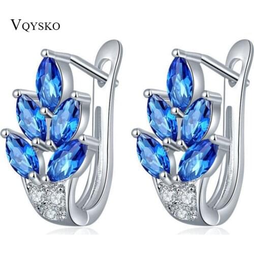 Luxury Womens Flower Water Drop Crystal Zircon Wedding Elegant Stud Earrings For Women