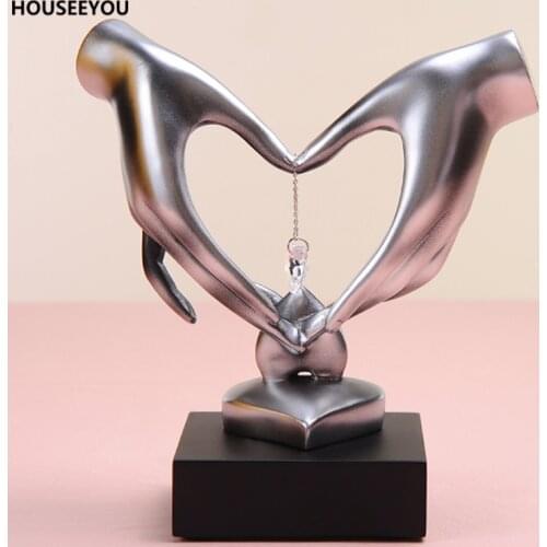 Hand Heart-shaped Figurines Home Decor Accessorie Decoration Crafts Figurines Miniatures Ornaments Crystal Wedding Birthday Gift