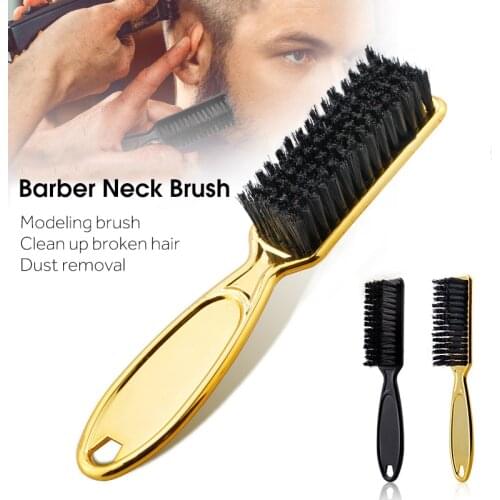 Plating Handle Hairdressing Soft Barber Neck Duster Hair Brush Hair Cleaning Brush Broken Hair Remove Comb Hair Styling Tools