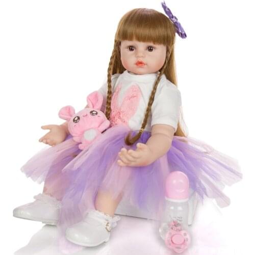 Big size 60CM reborn toddler silicone reborn dolls girl bebe reborn dolls children gift bonecas brinquedos playmate