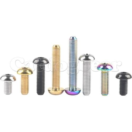 Catdogbear Titanium Bolt M5x8 10 12 15mm Half Round Head Hex Screw for Bicycle Bottle Cage