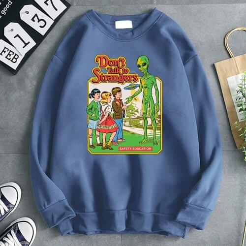 Don't Talk to Strangers Print Hoodies Man Sweatshirts Autumn New Fleece Soft Clothes Punk Style Vintage Harajuku Tracksuit Male