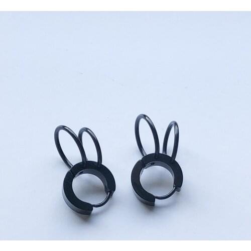 Street Punck Personality Hip Hop Double Ring Round Earring Titanium Steel Earring Mens and Women Fashion Jewelry Festival Gift