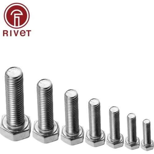 304 DIN933 (A2-70) ISO4017 M8 M10 Stainless Steel Hexagonal Screws Outside Hex Bolts Screws High Quality 10/20 Pcs