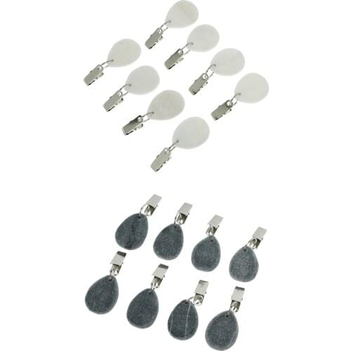 8Pcs Stone Hanging Table Cloth Clips Marble Oval Tablecloth Clamps Party Table Cover Hangers Decoration Anti Slip Cloth Weights