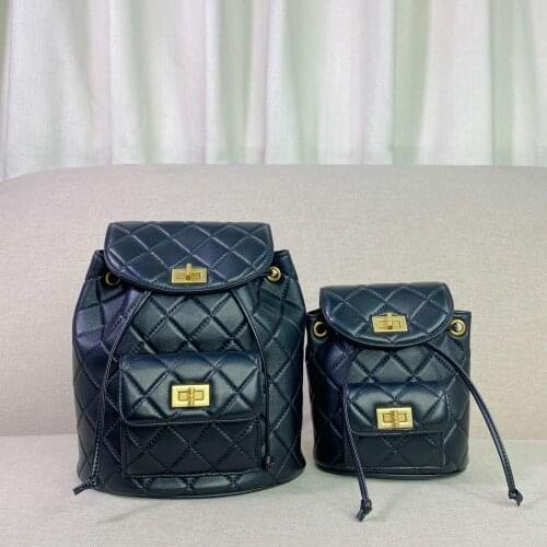 2021 New Genuine Leather Sheepskin Mini Small Fragrance Matel Chain Backpack Fashion Trend Womens Small Shoulder Bag Handbag