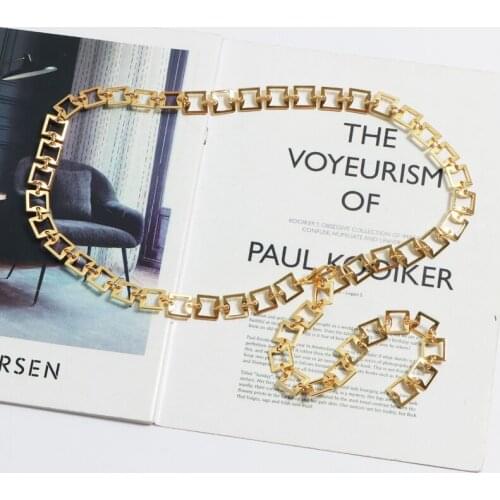 Geometric Waist Chain Gold Fashion High Quality Belt Accessories Women Punk Metal Alloy Waist belt Dress Shirt Cinch Strap 2021