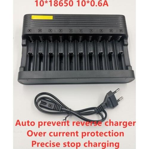 18650 Charger Ten slots Ten charge Lithium battery Charger Ten independent charging Fast charging 16340 Charger 10*0.6A 6A