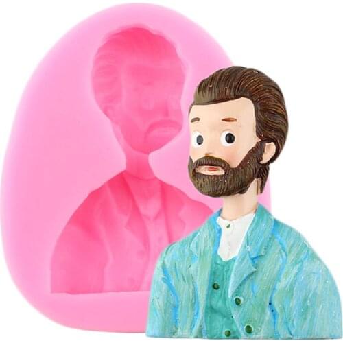 3D Cartoon Man Silicone Mold DIY Party Cake Decorating Tools Fridge Magnet Fondant Mold Candy Resin Clay Chocolate Moulds