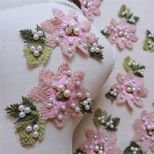 10pcs embroidered beaded patch Beading Applique for Sweater Socks DIY Accessories Scrapbooking
