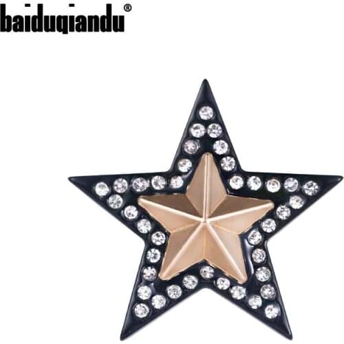 Baiduqiandu 2020 New Arrival Elegant Crystal Star Brooch Pins in Gold Color Plated
