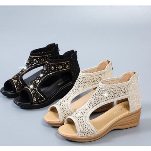 2021 Summer Women Premium Orthopedic Open Toe Sandals Vintage Anti-slip Breathable Leather Casual Female Platform Retro Shoes