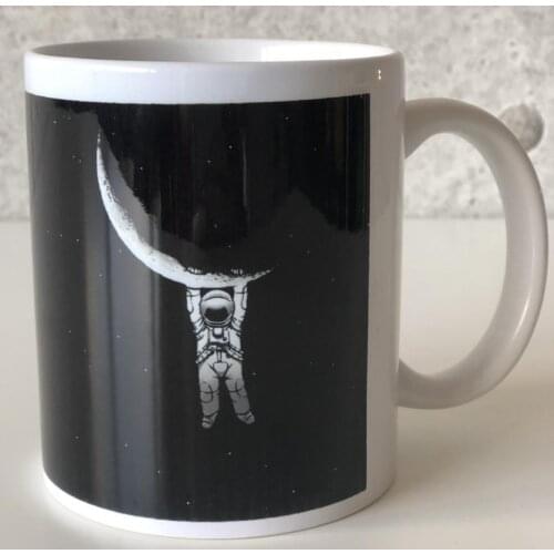 Custog Porcelain Mug Fun Design For Coffee Funny Gifts for Women and Men 12oz Astronaut