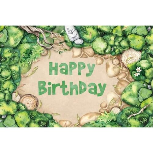 Green Vegetable Happy Birthday Printing Backdrop Party Room Decor Photo Booth Studio Prop