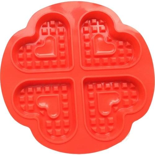 Heart Shape Waffle Mold DIY Soft Non-stick Heart Silicone Mold Waffle Baking Mold DIY Baking Tool Mold Kitchen Bakeware