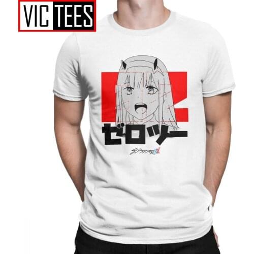 Darling In The Franxx T-Shirt Zero Two Anime Manga Casual Men T Shirts for Men Short Sleeves Clothes Summer Style Tees Cotton